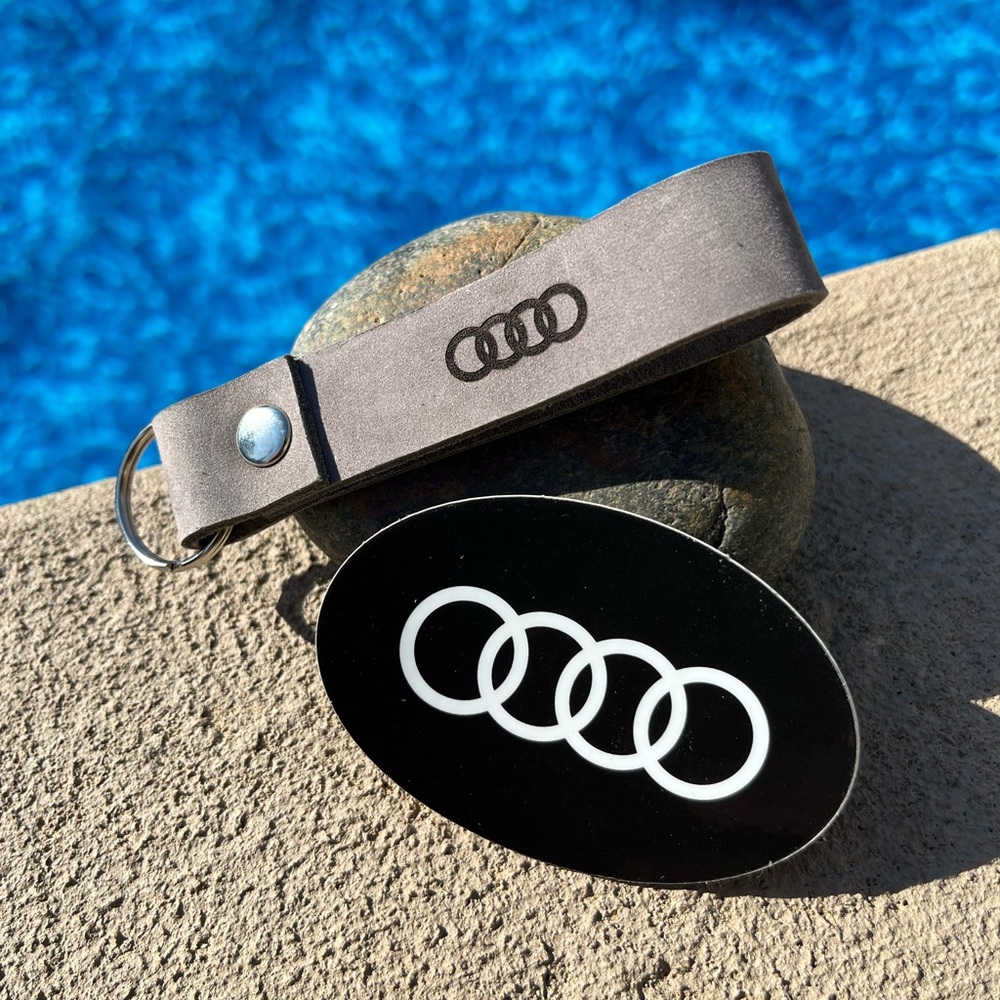 Audi Suede Key Fob and Decal Sticker